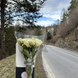 Le lieu de l'accident le 17 avril 2021 sur la route entre Lens et Icogne.